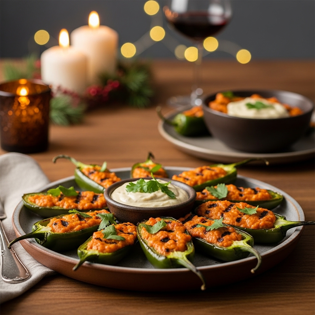 Fiery Tex-Mex Cookout Snack: Grilled Jalapeño Poppers with Queso Blanco Dip